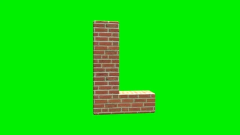 A collection of brick textured alphabets with a green screen background. Stock Footage 333204593