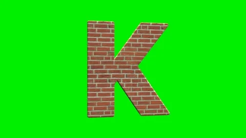 A collection of brick textured alphabets with a green screen background. Stock Footage 333204594