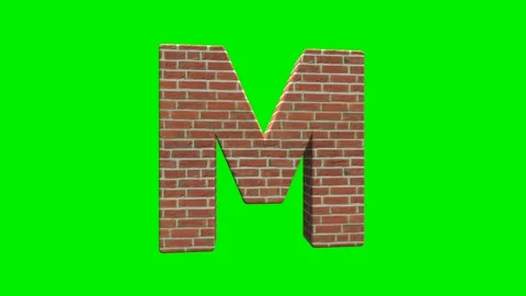 A collection of brick textured alphabets with a green screen background. Stock Footage 333204608