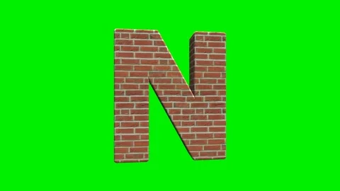 A collection of brick textured alphabets with a green screen background. Stock Footage 333204621