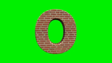 A collection of brick textured alphabets with a green screen background. Stock Footage 333204622