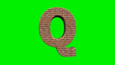 A collection of brick textured alphabets with a green screen background. Stock Footage 333204631