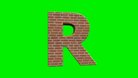 A collection of brick textured alphabets with a green screen background. Stock Footage 333204649