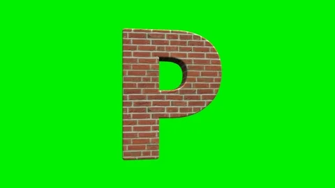 A collection of brick textured alphabets with a green screen background. Stock Footage 333204653