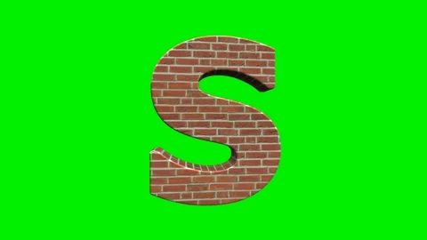 A collection of brick textured alphabets with a green screen background. Stock Footage 333204655