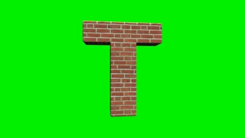 A collection of brick textured alphabets with a green screen background. Stock Footage 333204657