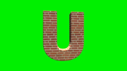 A collection of brick textured alphabets with a green screen background. Stock Footage 333204663