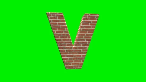 A collection of brick textured alphabets with a green screen background. Stock Footage 333204668