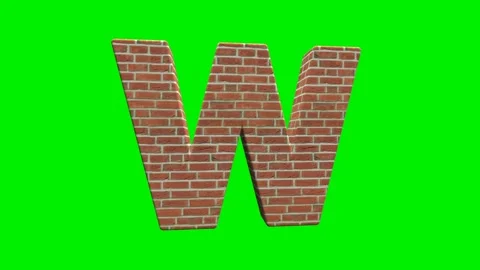 A collection of brick textured alphabets with a green screen background. Stock Footage 333204680