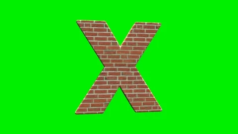 A collection of brick textured alphabets with a green screen background. Stock Footage 333204681