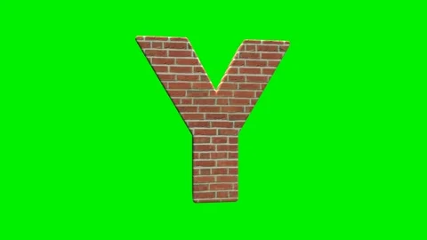 A collection of brick textured alphabets with a green screen background. Stock Footage 333204687