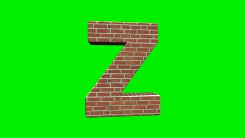 A collection of brick textured alphabets with a green screen background. Stock Footage 333204689