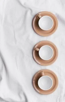 Collection of brown cups Stock Photos