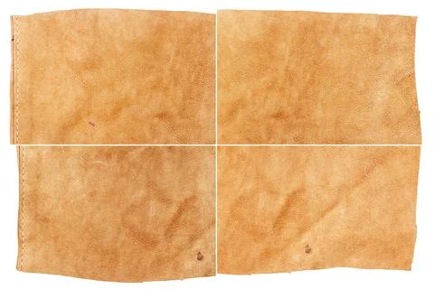 Collection of brown leather textures 스톡 사진