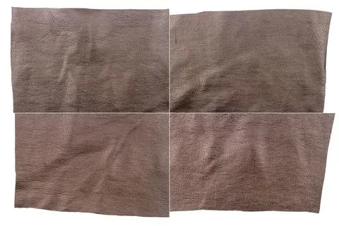 Collection of brown leather textures Stock Photos