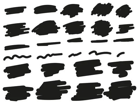 Collection of brush stroke paint boxes on white background Stock Illustration