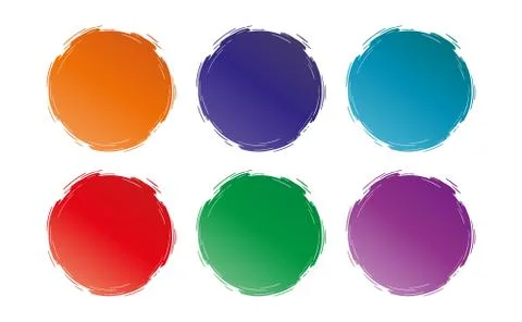 Collection of the brushline circles patterns Illustrazione stock