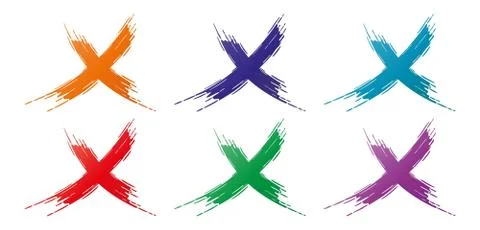 Collection of the brushline cross patterns Stock-Illustration