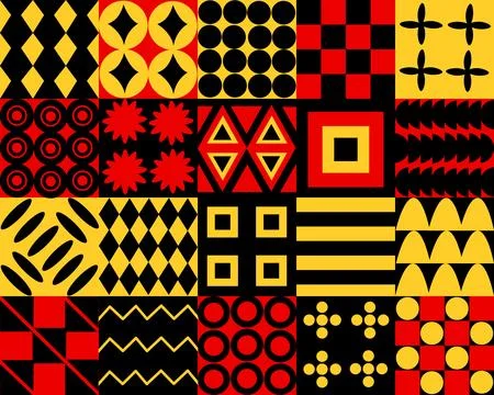 Collection Brutalism abstract Patterns with simple geometric shapes and forms. Stock Illustration