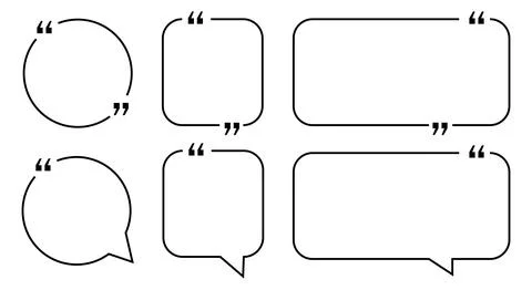 Collection of bubble speech quote box Stock Illustration