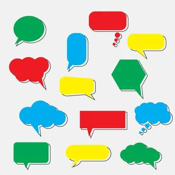 Collection of bubble speech vector illustration isolated on white background. Stock Illustration