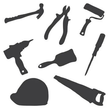 Collection building tools Stock Illustration