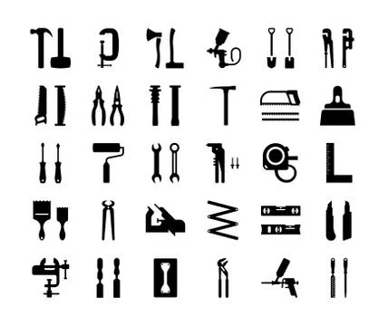 Collection of Building Tools Stock Illustration