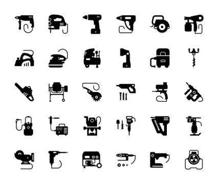 Collection of Building Tools Stock Illustration