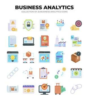 Collection of Business Analytics Icons. Data Analysis. Marketing. Finance. .. 스톡 일러스트