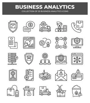 Collection of Business Analytics Icons. Data Analysis. Financial Reports. a.. Stock Illustration