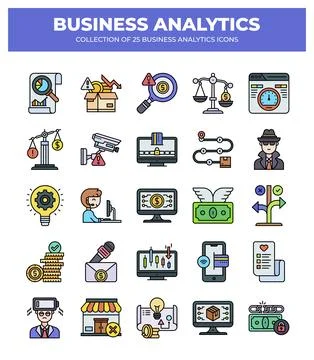 Collection of Business Analytics Icons. Data Analysis. Financial Reports. a.. 스톡 일러스트