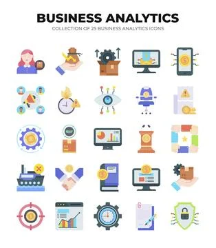 Collection of Business Analytics Icons. Data Analysis. Finance. Marketing. .. イラスト素材