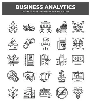Collection of Business Analytics Icons. Data Analysis. Financial Reporting... Stock Illustration