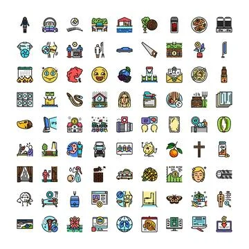 Collection of business and internet interface symbols Stock Illustration