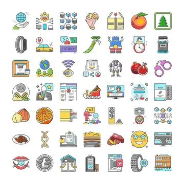 Collection of business and technology infographic icons Illustrazione stock