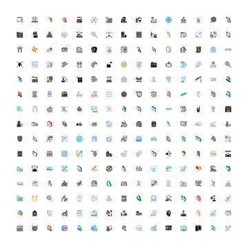 Collection of business concept interface icons Stock Illustration