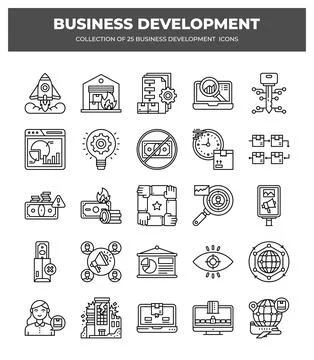 Collection of Business Development Icons. Boost Your Business Growth with S.. Stockillustratie