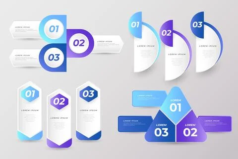 Collection of business presentation elements Stock Illustration