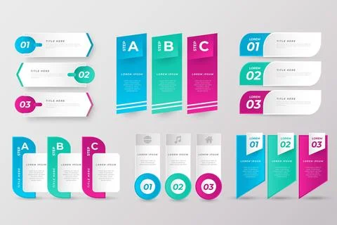 Collection of business presentation elements 库存插图