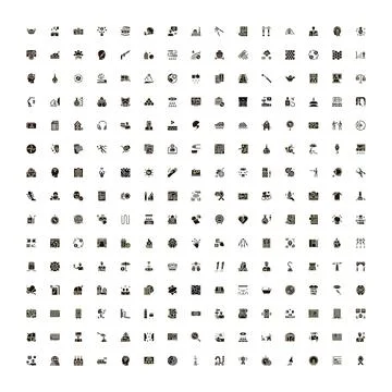 Collection of business technology and creative idea icons Stock Illustration