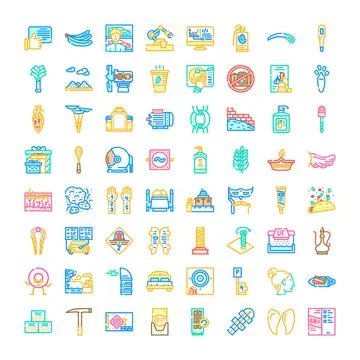 Collection of business web interface outline icons Illustrazione stock