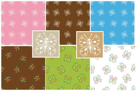 Collection of butterflies Stock Illustration