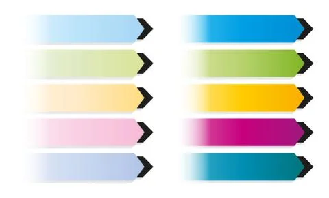 Collection of buttons with black arrow Stock Illustration