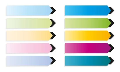 Collection of buttons with black arrow Stock Illustration