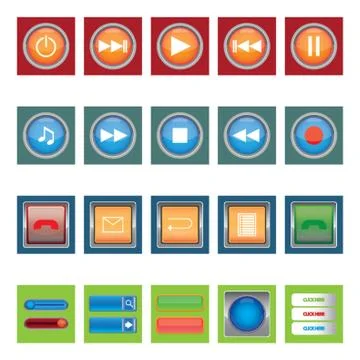Collection Of Buttons Stock Illustration