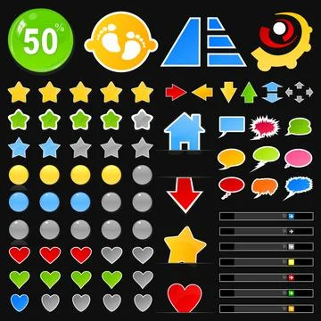 Collection of buttons8 Stock Photos
