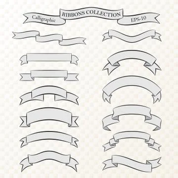 Collection of Calligraphic Banners Illustrazione stock