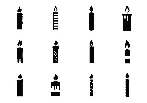 Collection of candle vector icon design Stock Illustration