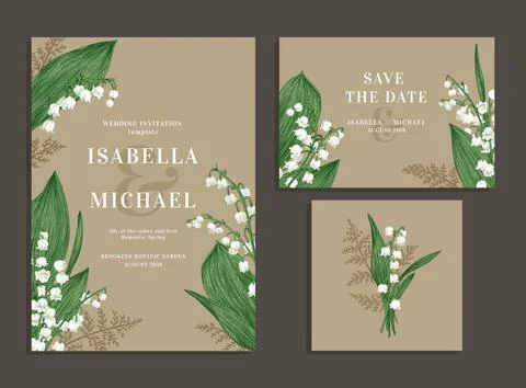 Collection of cards with flowers. Illustrazione stock