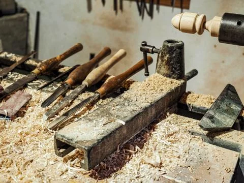 Collection of carpentry tools. Stock Photos